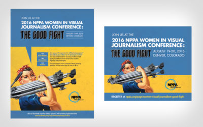 Magazine Ad & Handbill for 2016 Women in Photojournalism Conference